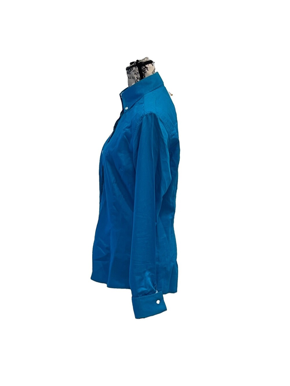 Dudalina Women’s 42 m Turquoise Blue Egyptian Cotton Button Down Shirt Brazil - Picture 4 of 11